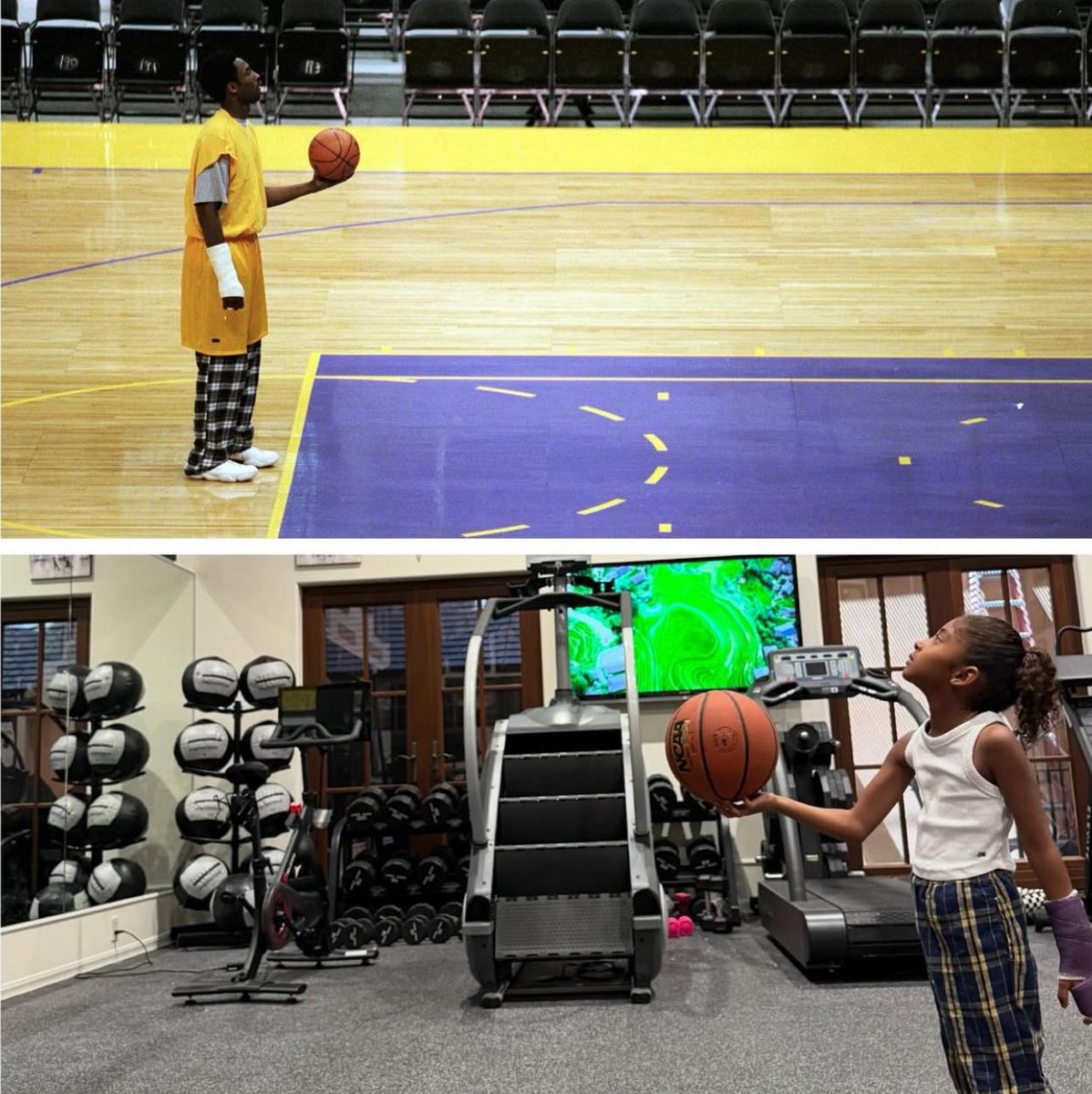 “Like father, like daughter.”  

Vanessa Bryant shares a photo of Capri honoring her father Kobe Bryant 💜