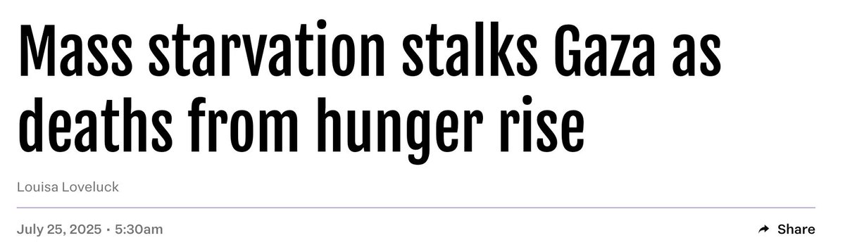 DailyIndgnation's tweet image. This is the most passive of passive voices. &quot;Mass starvation stalks&quot; as if it&apos;s an act of God and nobody&apos;s fault. Only cops and Israel get this special treatment.