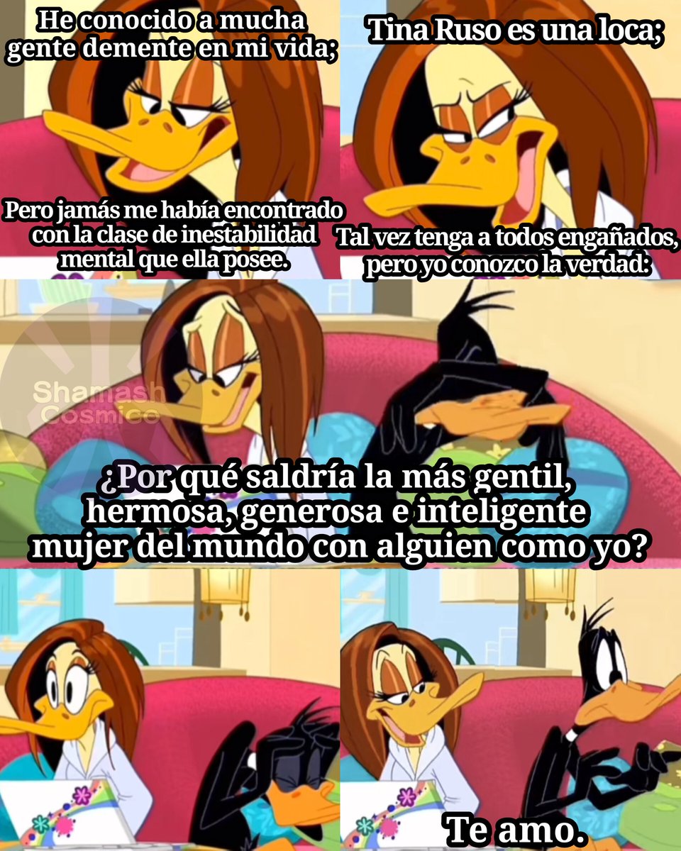 ShamashYT's tweet image. El único defecto que Lucas vio en Tina fue que ella estaba con el.
Serie- El Show de los Looney Tunes.