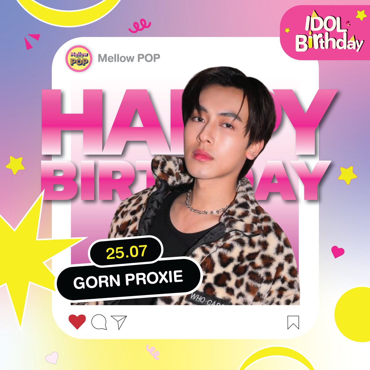 MellowPOP_TH's tweet image. 🎂 Happy Birthday to GORN PROXIE 💘
.
✨ Mellow POP ขอให้กรมีความสุขมากๆ สุขภาพแข็งแรง 💪🏻 คิดหวังสิ่งใดขอให้สมปรารถนานะคะ 🫶🏻🌟
.
#MellowPOP
#PROXIEGorn
#PROXIEth