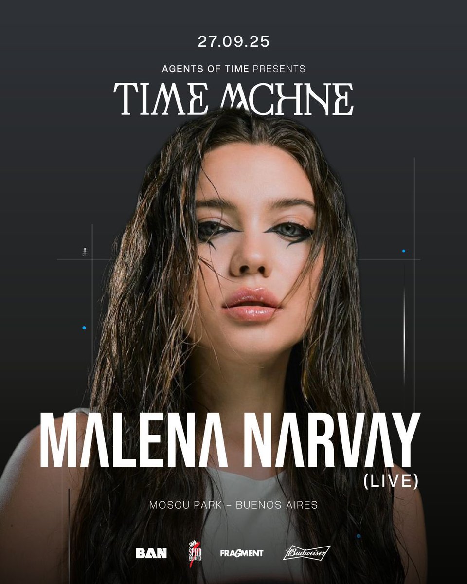 📣 ¡FECHA EN BUENOS AIRES!

<a href="/LenaNarvay/">Malena Narvay 🖤</a> llega para tocar en el show case de Time Machine del dúo italiano #AgentsOfTime, en Moscú Park, Costanera!

🎫 Conseguí tus entradas por <a href="/bombocommunity/">BOMBO</a>: wearebombo.app.link/aQGDp5pGgVb