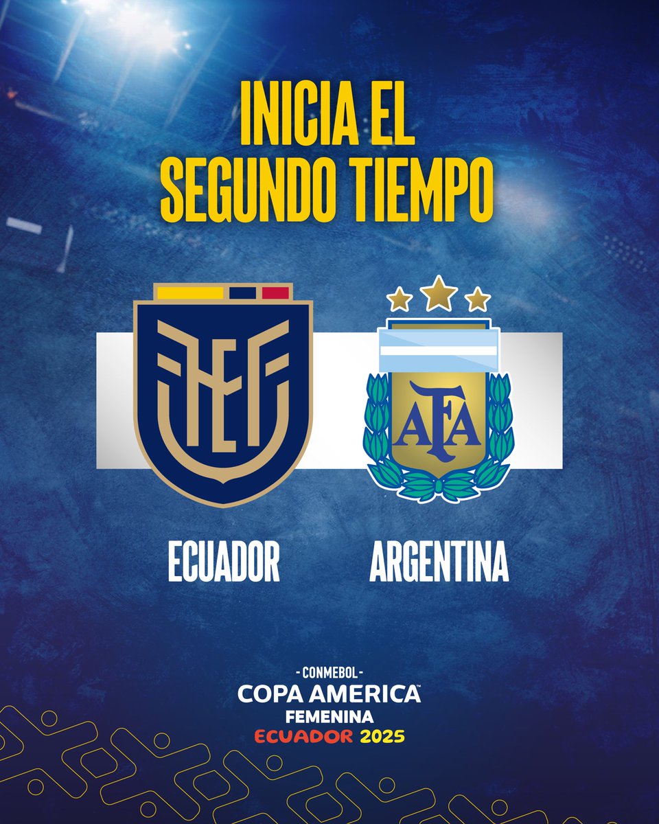 LaTri's tweet image. Ya jugamos los segundos 45 minutos .
⏯ 🇪🇨0️⃣-1️⃣🇦🇷
• #EcuadorArgentina • #CopaAméricaFEM •