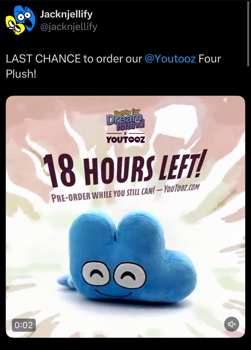 OSCplush_news's tweet image. This is your last chance to order the Four Flop plush as there’s only 18 hours remaining to do so!
