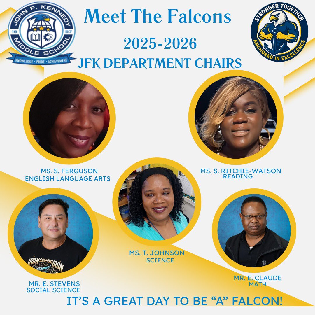 Meet our curriculum leaders for the 2025-2026 school year! #weareready #gofalcons #strongertogether #anchoredinexcellence #weareanAschool #schoolleadership #letsgo #itsgreattobeafalcon