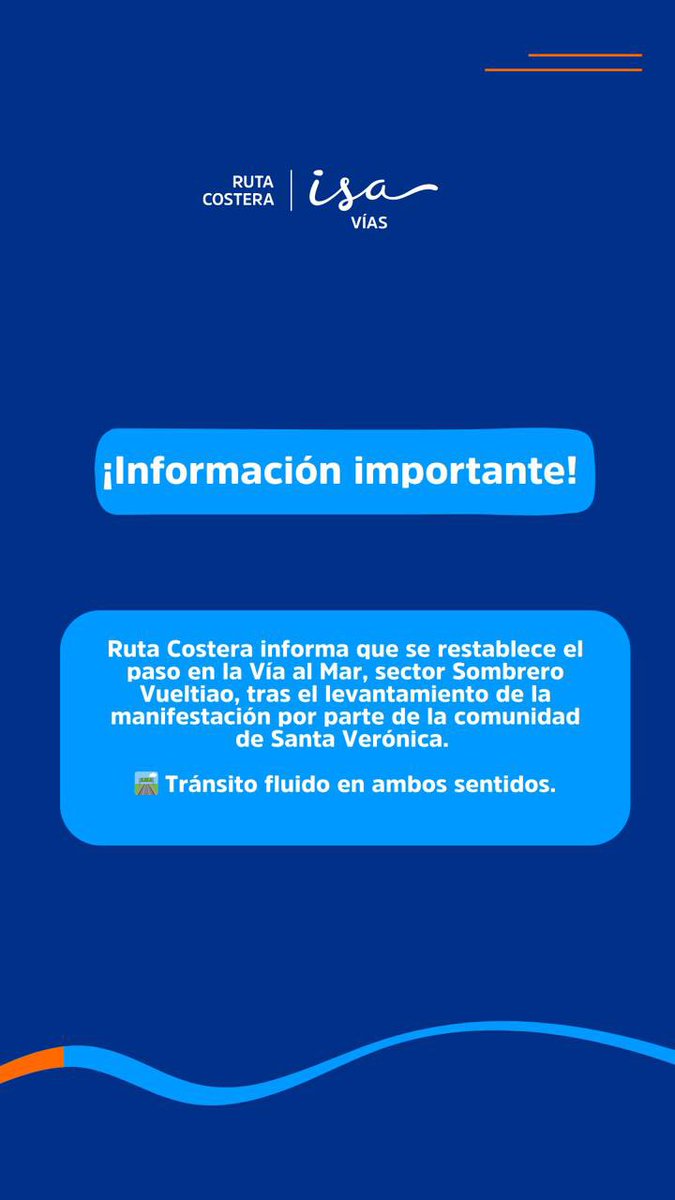 Se reactiva la movilidad en la vía Cartagena - Barranquilla tras la finalización de la manifestación por parte de la comunidad de Santa Verónica.