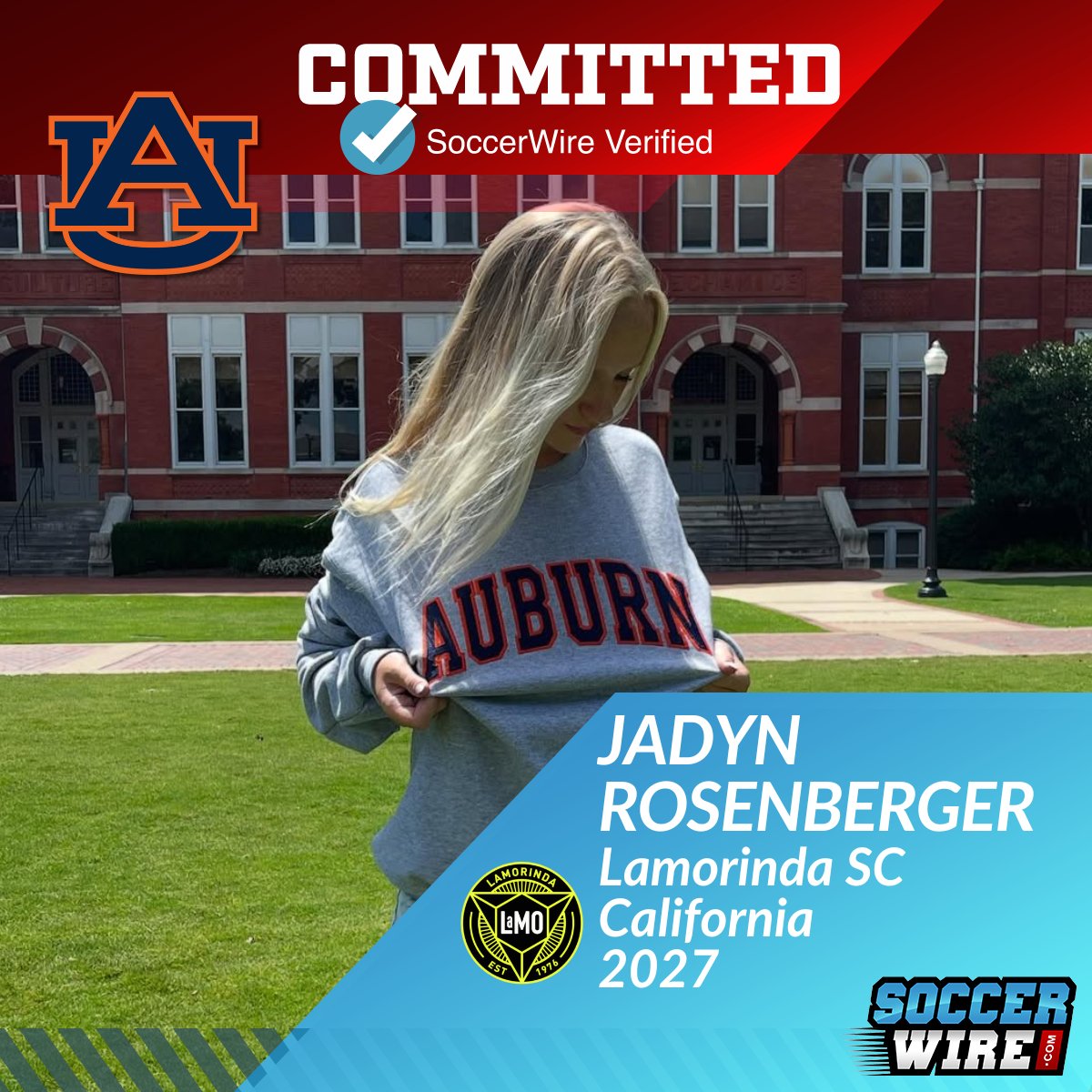 TheSoccerWire's tweet image. Class of 2027 verbals continue to come in from California, Florida, and Texas youth clubs this week with @UW_WSoccer, @DukeWSOC, @AuburnSoccer, and @LSUSoccer adding some key talents.