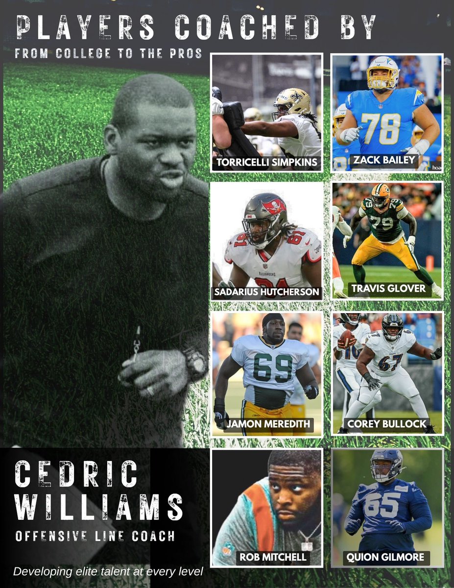 CWilliams8076's tweet image. 🔥 From the Trenches to the League 🔥
Proud to have coached and developed these elite athletes from college to the pros! 🏈💪🏿
Hard work, discipline, and dedication pay off — and these men are proof.