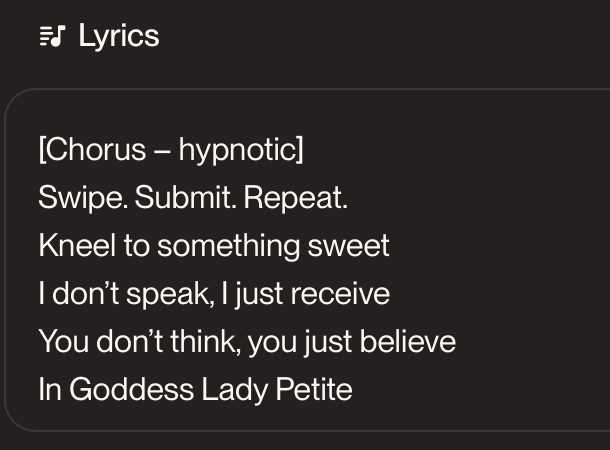 SoleHypnotist's tweet image. Been making music for my clips so even non asmr videos have a cultish indoctrination angle with lyrics I approve of in the music😂