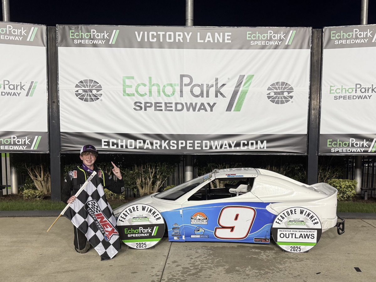 USLegendCars's tweet image. Carson Sherman came out on top in Round 10 and is your 2025 Thursday Thunder Outlaws Champion👊

#ThursdayThunder | #INEX