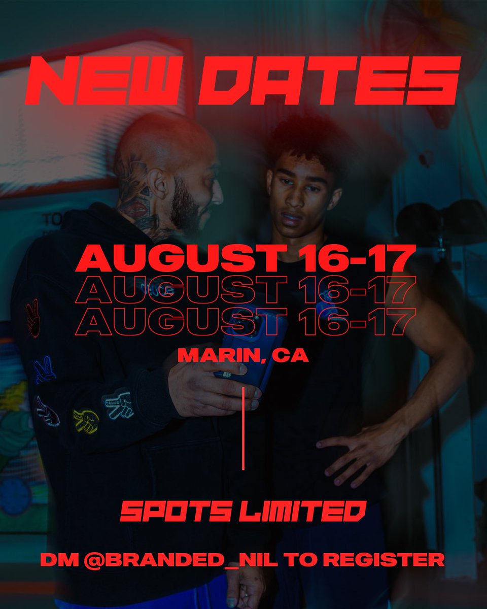 🚨 NEW DATES JUST ANNOUNCED 🚨 
We're officially locked in for August 16-17
Spots are limited and moving fast - DM <a href="/Branded_nil/">Brandednil.com</a>