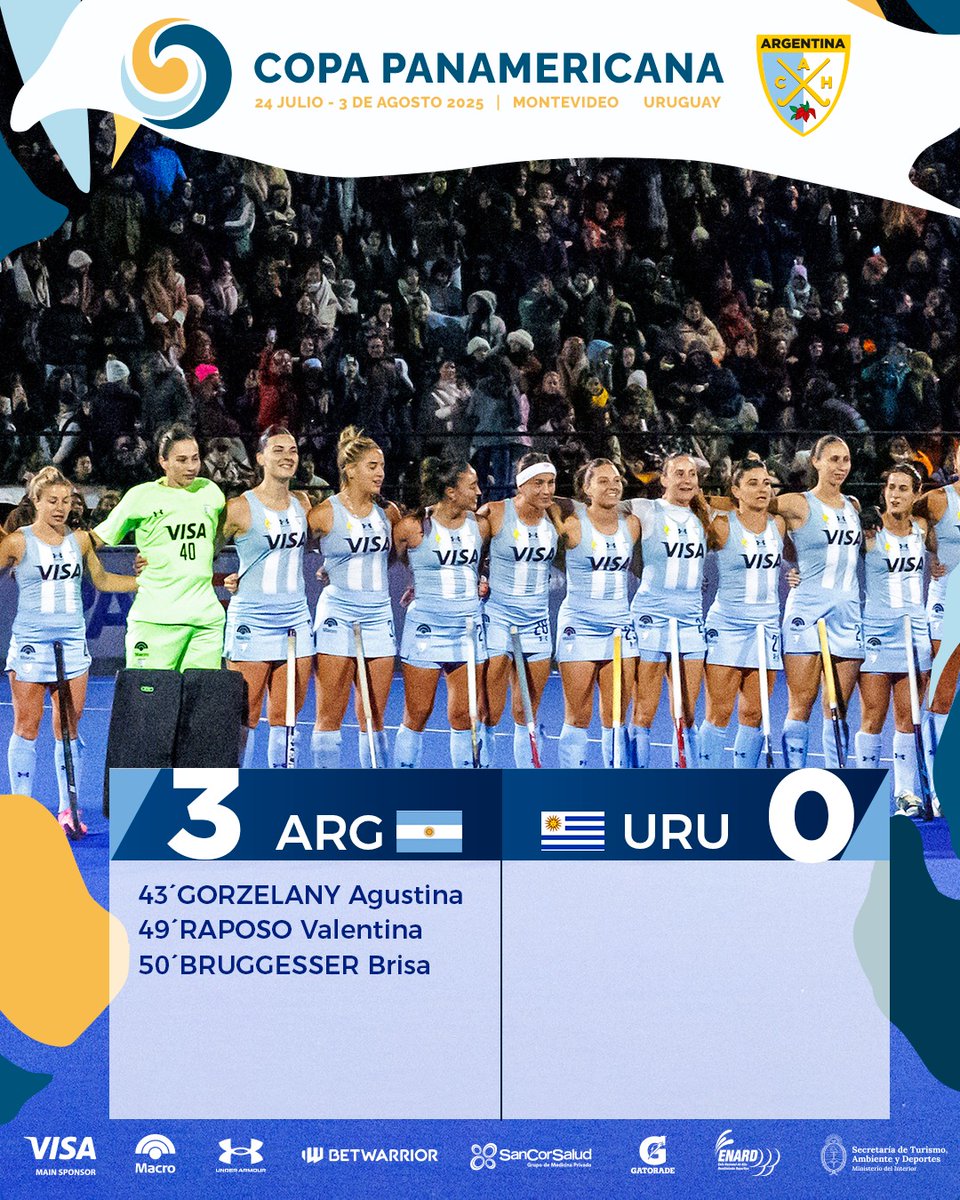 ¡TRIUNFO DE LAS LEONAS EN EL DEBUT! 🇦🇷

#LasLeonas vencieron a Uruguay por 3 a 0 con goles de Gorzelany, Raposo y Buggesser en la Copa Panamericana.

🗓 El próximo partido será el sábado 26 de julio frente a Canadá desde las 11.30.

¡Vamos, Leonas! 🤍🩵

🤜🇦🇷🤛