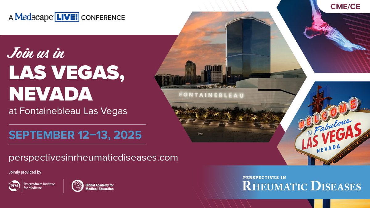 MedscapeLIVE's tweet image. π₯ Autoimmune management meets innovation at #PRDLive25!
Don't miss sessions on
π SGLT2 + GLP1 in rheum
π Checkpoint inhibitor complications
π Clonal hematopoiesis
See for yourself in Las Vegas, Sept 12-13. πππ π’π¬πππ« ππ¨π° use code RHEUMCONF30 for 30% OFF:β¦