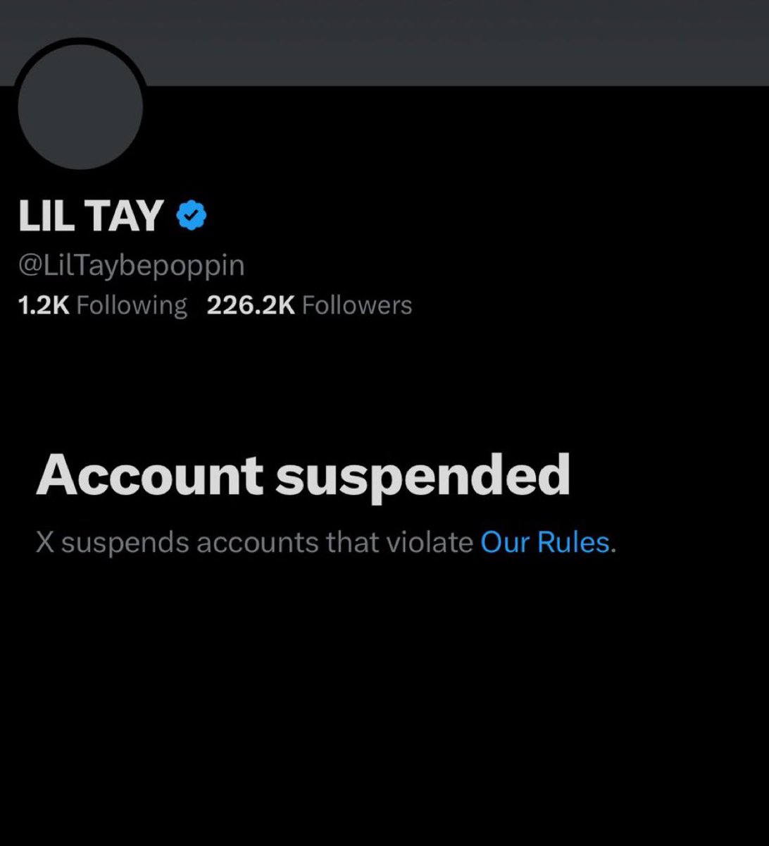 Lil Tay suspended. Next time maybe don’t bait pedophiles you absolute weirdo?