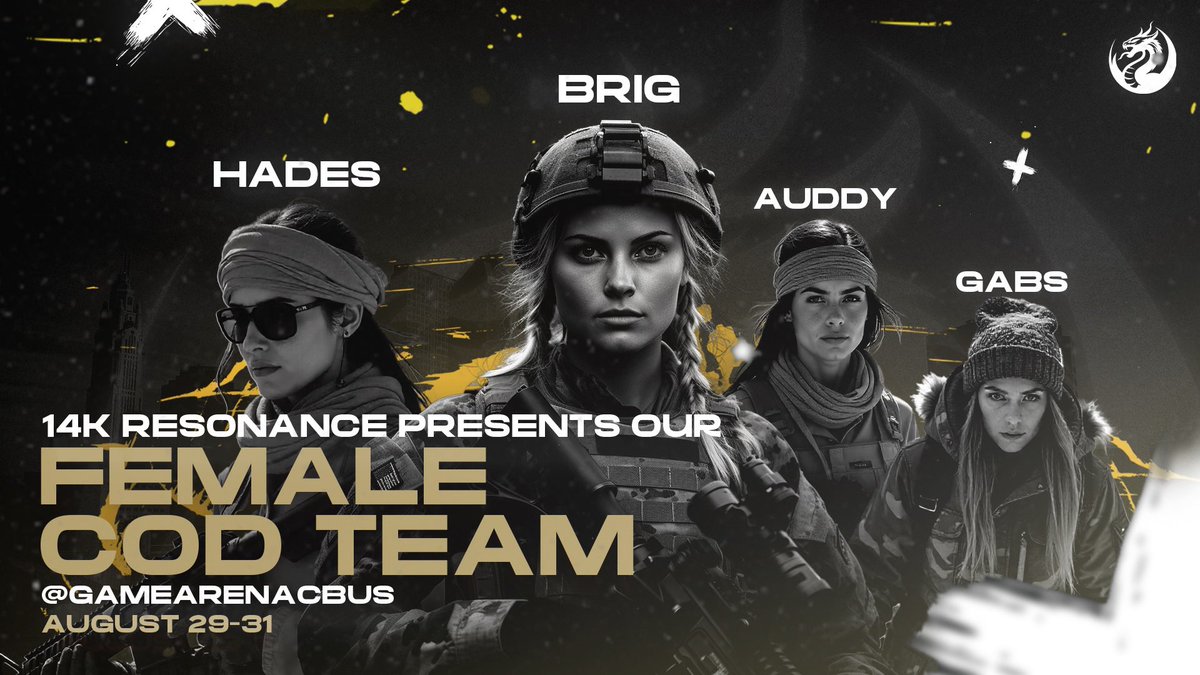 Official Announcement 🚨

We’re proud to announce our 14K Resonance Female COD Roster for the upcoming <a href="/TPCircuit/">The Premier Circuit</a> Woman’s LAN next month! 💥

These talented players are ready to represent and dominate at the TPC LAN:
👑 <a href="/brigttv/">Brig🖤</a> 
🔥 <a href="/Baeitful/">OMiT Gabs</a> 
🎯 <a href="/Auddicy/">Auddy ☻️</a> 
⚡ <a href="/hadeseyoky/">hades</a> 

Get