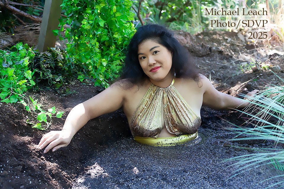 Sometimes, while filming a dramatic damsel in quicksand sink, I would pause filming and just take natural, casual, unrehearsed photos - like this example of a relaxed, smiling <a href="/KimChiFetish/">❤️ Kim⭐️Chi ❤ LSSP HOU/AUS/DFW NOV 6-23</a>, hip-deep in mud.  What a joy working with such a talented, professional model/actress.