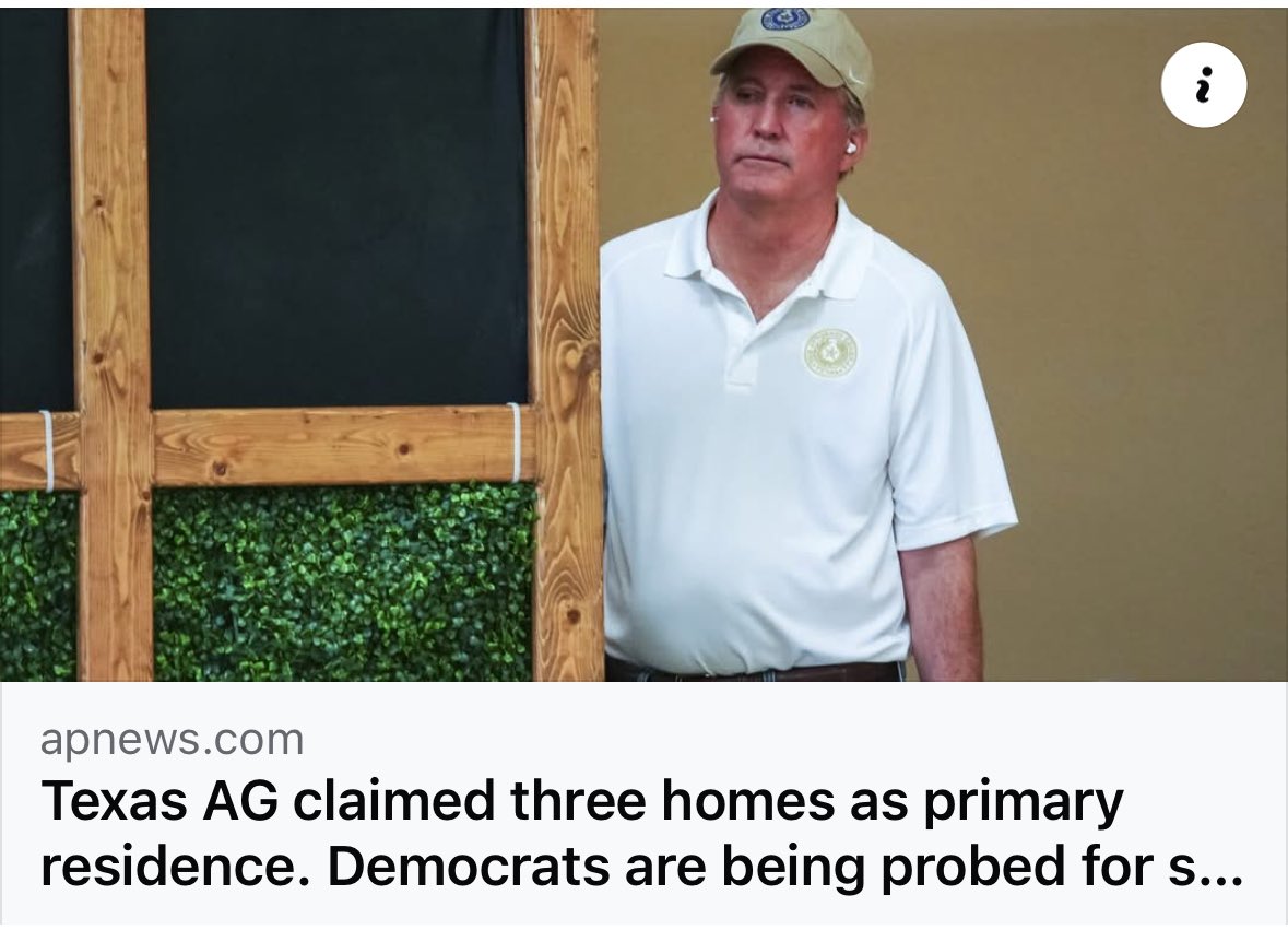 CollinDems's tweet image. With the Paxton’s claiming multiple primary residences with multiple homestead exemptions, according to an @AP Report, we have to ask if Senator Angela Paxton really resides in the district she represents, which calls into question her eligibility to serve as a State Senator.