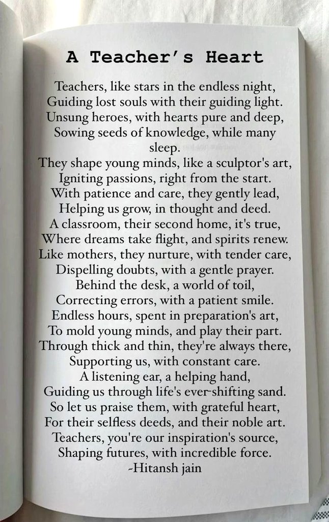 ganeshuor's tweet image. Every line in this poem is a reminder that teachers aren’t just educators — they’re sculptors of tomorrow.