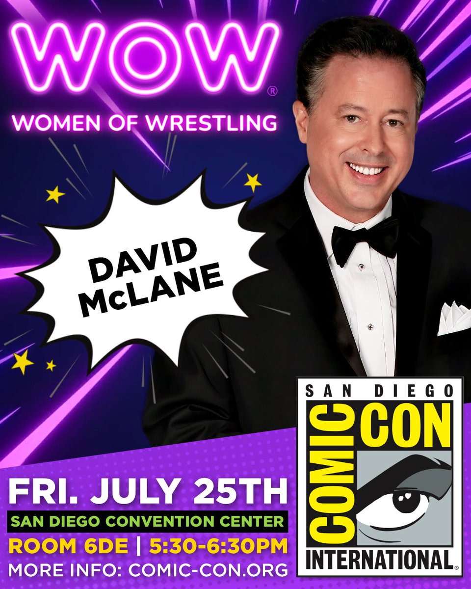 🔥TOMORROW: WOW returns to San Diego Comic-Con! 🔥

Join co-owners Jeanie Buss &amp; David McLane, plus WOW Superheroes Miami’s Sweet Heat (Laurie &amp; Lindsey Carlson), Paola Mayfield, and Santana Garrett for a special panel on female representation in sports and a big announcement!