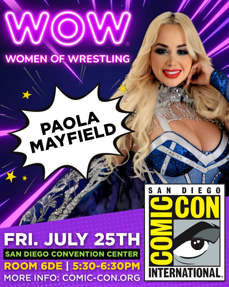 wowsuperheroes's tweet image. 🔥TOMORROW: WOW returns to San Diego Comic-Con! 🔥
Join co-owners Jeanie Buss & David McLane, plus WOW Superheroes Miami’s Sweet Heat (Laurie & Lindsey Carlson), Paola Mayfield, and Santana Garrett for a special panel on female representation in sports and a big announcement!…