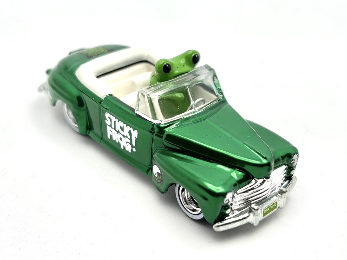 stickyfrog_'s tweet image. ホットウィール フォード スーパーデラックス(バックトゥザフューチャー)
レトロエンターテイメントシリーズのフォードスーパーデラックスをSTICKY FROGの社用車にカスタムしました💫
・リペイント クロミラクル→水性ホビーカラーグリーン
・ローダウン
・シート位置調整
・ステアリング T's Market…