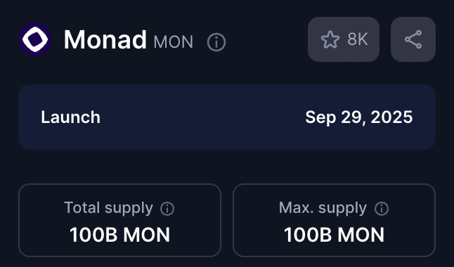 MonadCommunity's tweet image. Monad mainnet soon.
Drop your wallet and RT.
Monad Mainnet and TGE happening September 30.