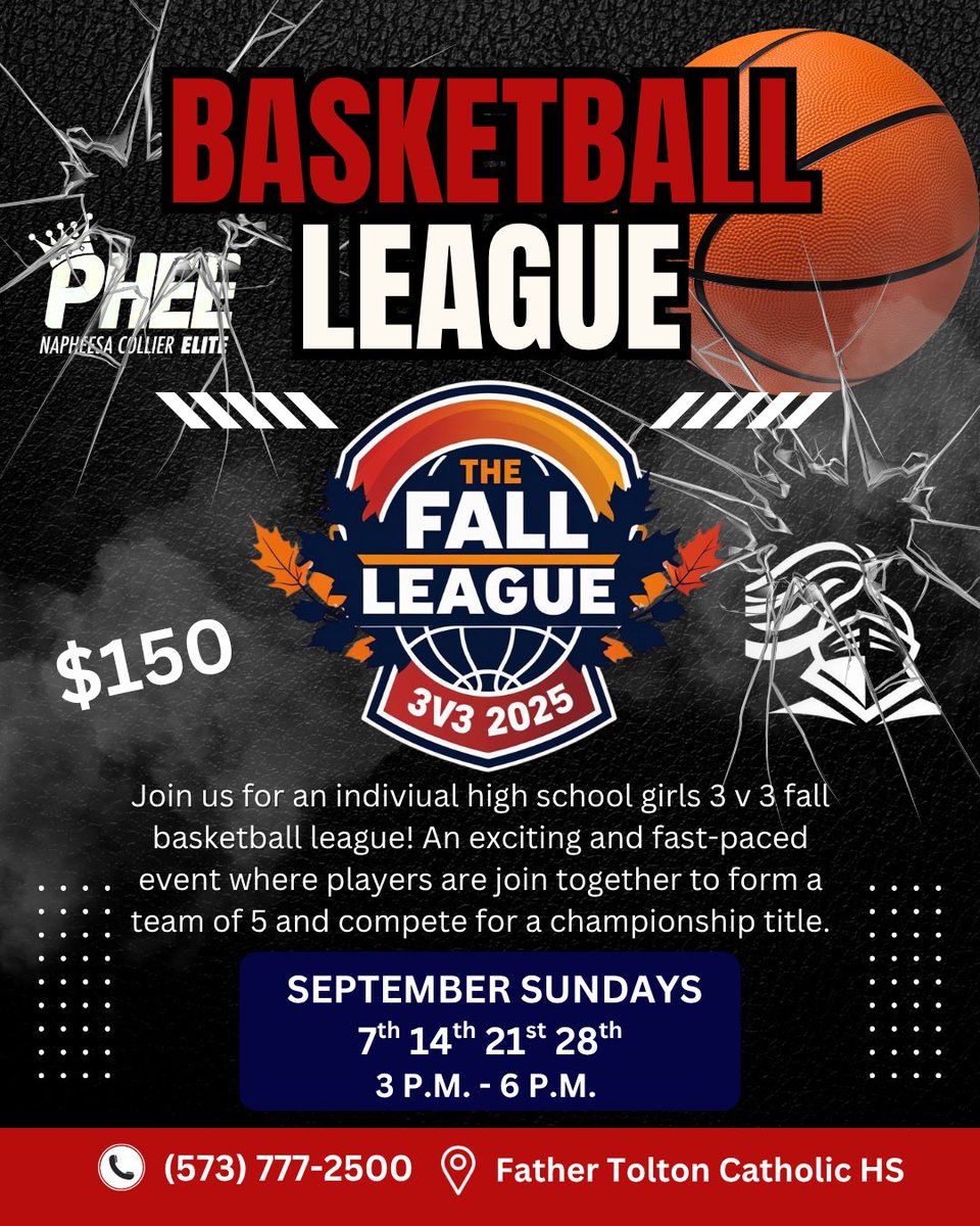 The Fall League

🚨🚨A fast paced, exciting, Unrivaled style basketball🚨🚨

Rules and Other League Info CC

🏀Registration Link 👇 🏀

forms.gle/XqQkwvLs6ZmsD2…