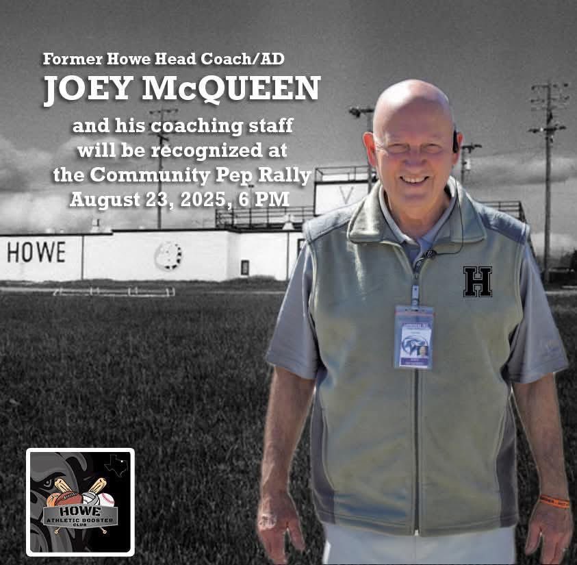 Monte Walker (@montwalk) on Twitter photo Howe will welcome back former Head Coach Joey McQueen and his staff on the 35th Anniversary of the 1990 bi-district and area championships. <a href="/howebulldogs/">Howe Bulldogs</a> #TXHSFB <a href="/HoweAthBooster/">Howe Athletic Booster Club</a> Howe will welcome back former Head Coach Joey McQueen and his staff on the 35th Anniversary of the 1990 bi-district and area championships. <a href="/howebulldogs/">Howe Bulldogs</a> #TXHSFB <a href="/HoweAthBooster/">Howe Athletic Booster Club</a>