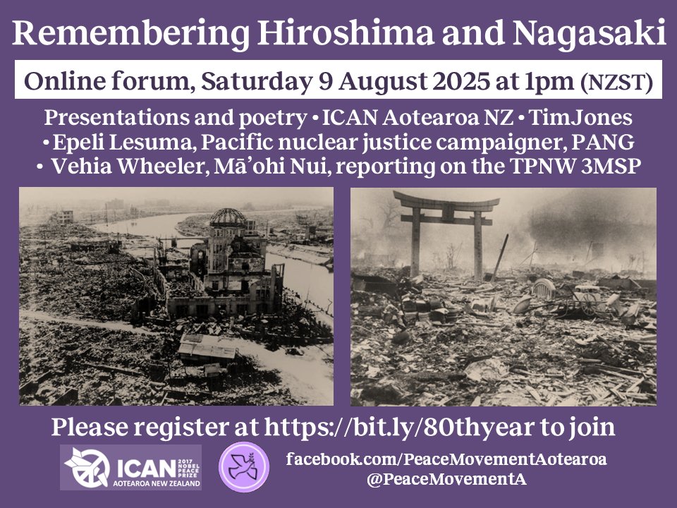 PeaceMovtAotearoa (@peacemovementa) on Twitter photo Remembering #Hiroshima #Nagasaki 👉🏼 us02web.zoom.us/meeting/regist… #LestWeForget #NeverAgain <a href="/EpeliVl/">Epeli Vl</a> <a href="/_vehia_/">Vehia Wheeler</a> <a href="/talei_luscia/">Talei Luscia</a> <a href="/dasafo123/">Dylan Asafo</a> <a href="/KTeaiwa/">Katerina Teaiwa🔥🚣🏿🌊</a> <a href="/KaiSawaieke/">Pita Ligaiula</a> <a href="/ronnykareni/">Ronny Kareni</a> <a href="/wagepeaceau/">Wage Peace-Disrupt Wars | ARMS EMBARGO NOW</a> <a href="/WeavingHouse/">WomenAotearoaNZ</a> <a href="/pacfemcop/">Pacific Feminist Community of Practice</a> <a href="/diva4equality/">DIVA for Equality</a> <a href="/MakereSH/">Dr. Makere Stewart-Harawira @Makere@mastodon.nz</a> <a href="/pangmedia/">PANG</a> <a href="/Paps_R/">Papaarangi Reid</a> <a href="/lagiseru/">Lavetanalagi Seru</a> #NuclearJusticeNow Remembering #Hiroshima #Nagasaki 👉🏼 us02web.zoom.us/meeting/regist… #LestWeForget #NeverAgain <a href="/EpeliVl/">Epeli Vl</a> <a href="/_vehia_/">Vehia Wheeler</a> <a href="/talei_luscia/">Talei Luscia</a> <a href="/dasafo123/">Dylan Asafo</a> <a href="/KTeaiwa/">Katerina Teaiwa🔥🚣🏿🌊</a> <a href="/KaiSawaieke/">Pita Ligaiula</a> <a href="/ronnykareni/">Ronny Kareni</a> <a href="/wagepeaceau/">Wage Peace-Disrupt Wars | ARMS EMBARGO NOW</a> <a href="/WeavingHouse/">WomenAotearoaNZ</a> <a href="/pacfemcop/">Pacific Feminist Community of Practice</a> <a href="/diva4equality/">DIVA for Equality</a> <a href="/MakereSH/">Dr. Makere Stewart-Harawira @Makere@mastodon.nz</a> <a href="/pangmedia/">PANG</a> <a href="/Paps_R/">Papaarangi Reid</a> <a href="/lagiseru/">Lavetanalagi Seru</a> #NuclearJusticeNow