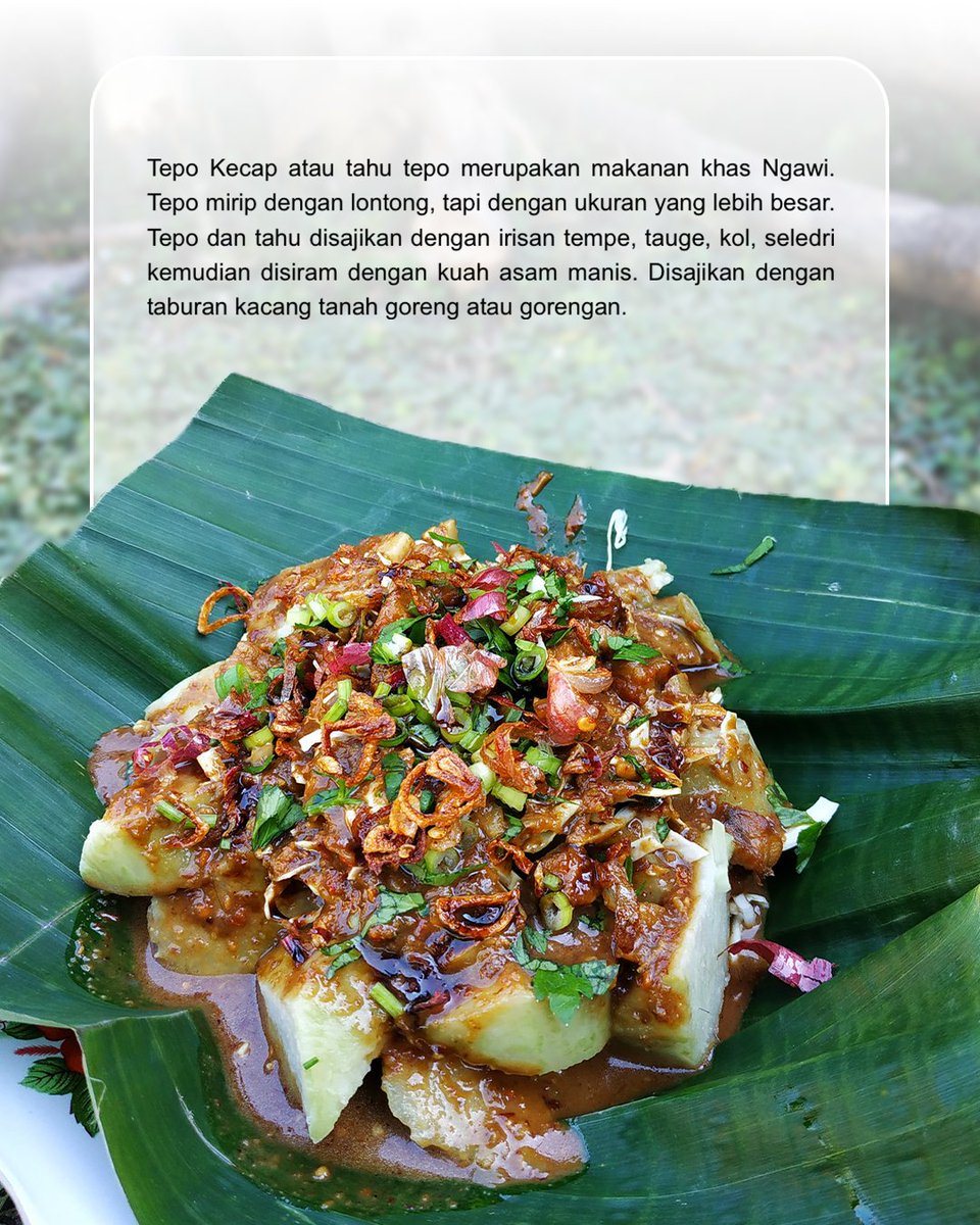Makanan satu ini gampang banget dicari kalua di Ngawi. Jadi kuliner khas yang belum tentu ada di daerah lain. Udah ada yang pernah coba?

#VisitNgawi
#BOBorobudur
#PesonaIndonesia
#Wonderfulindonesia
#DiIndonesiaAja
#BanggaBerwisataDiIndonesia