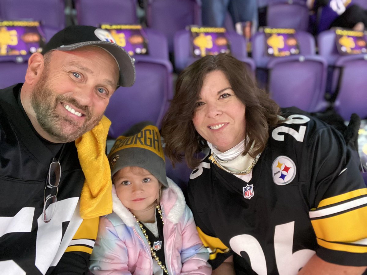 Uncle_JimmyD's tweet image. Eleanor’s first game — in Minnesota
Her second game will be the home opener this year !!!
#terribletowel #steelers