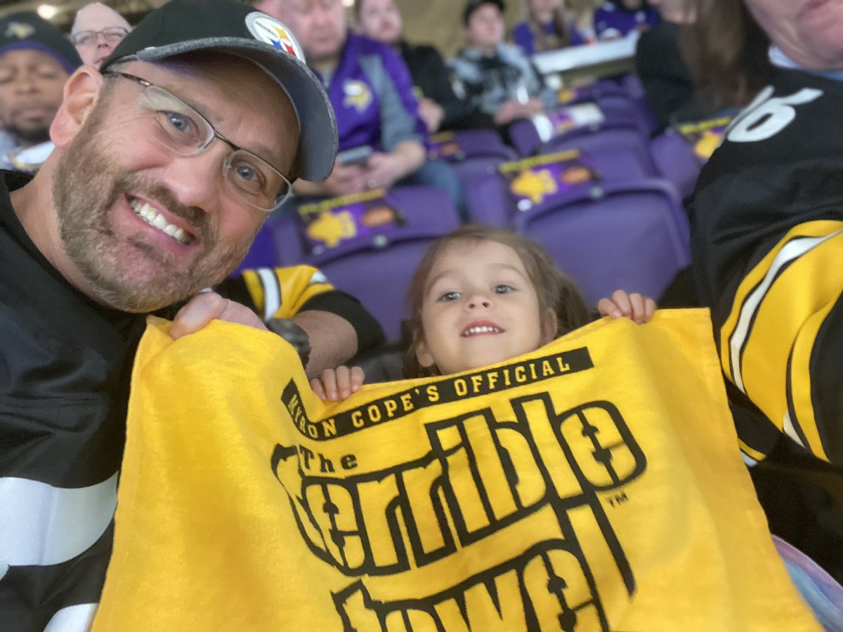 Uncle_JimmyD's tweet image. Eleanor’s first game — in Minnesota
Her second game will be the home opener this year !!!
#terribletowel #steelers