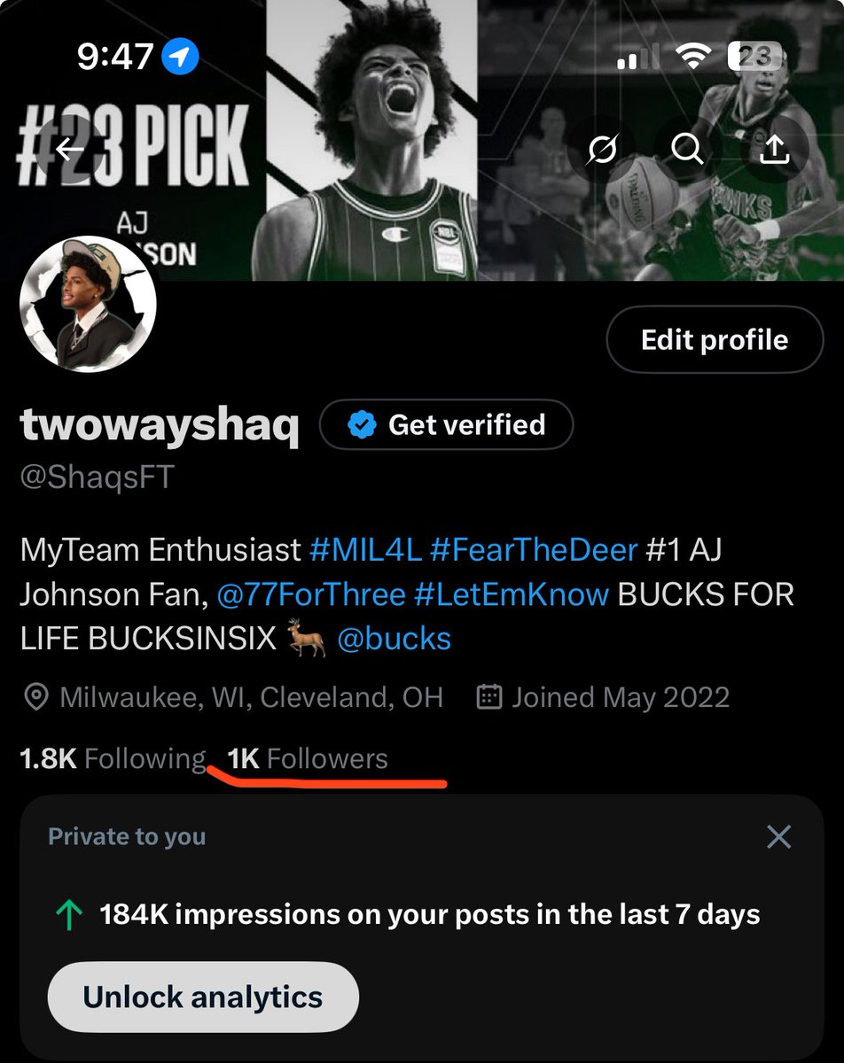 ShaqsFT's tweet image. 1K me BABY!! @KamsOTW