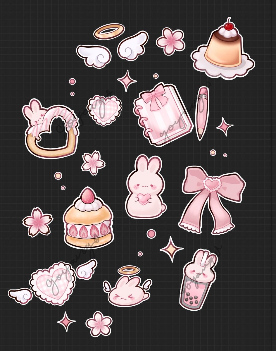 riyoyart's tweet image. sticker/emote commission !!