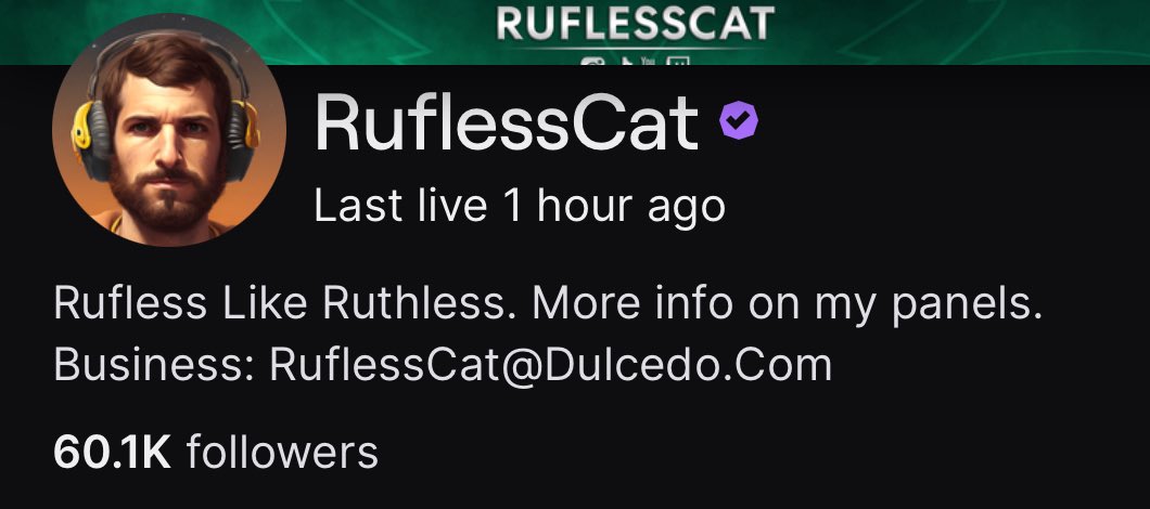 Ruflesscat's tweet image. 7 years ago today we hit affiliate 🙏

Today we hit 60k followers on Twitch 🎉