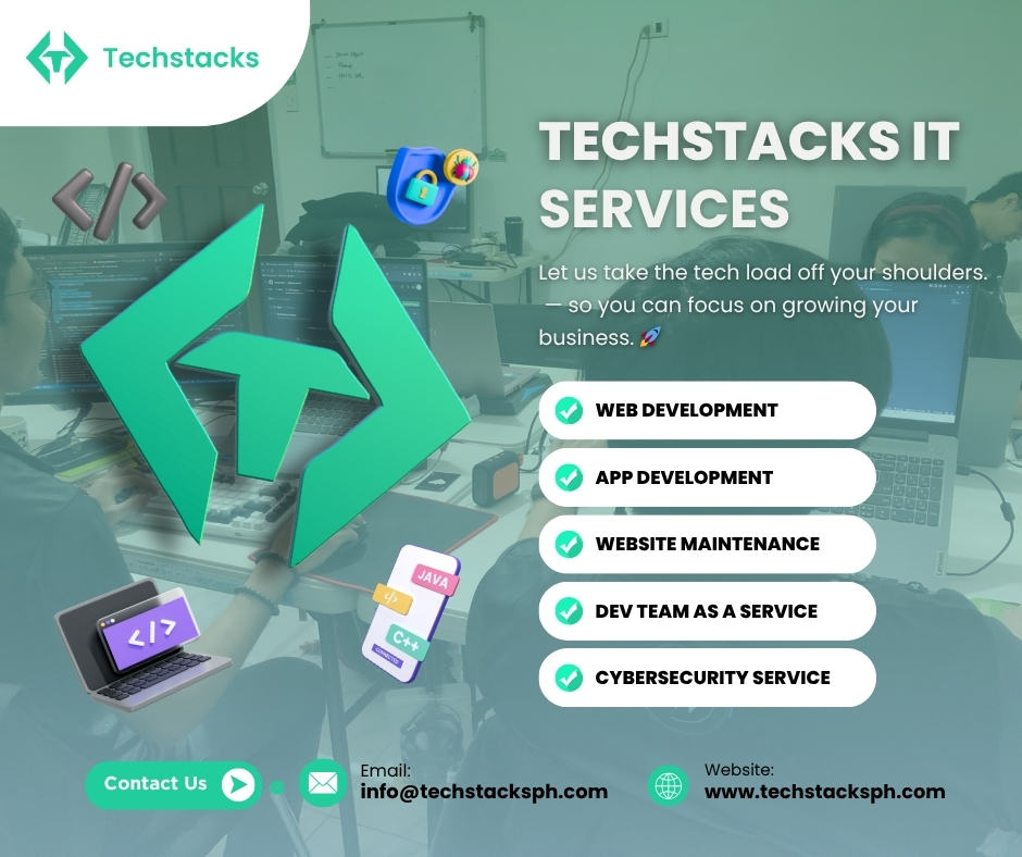 techstacksph's tweet image. Let us take the tech load off your
shoulders 💻✨
📩 Start your project with us today:
techstacksph.com
#Techstacks #TechstacksPH #ITServicesPH
#WebDevelopment #AppDevelopment
#CybersecurityPH #WebsiteMaintenance
#DevTeamAsAService #TechSolutions #DigitalSupport