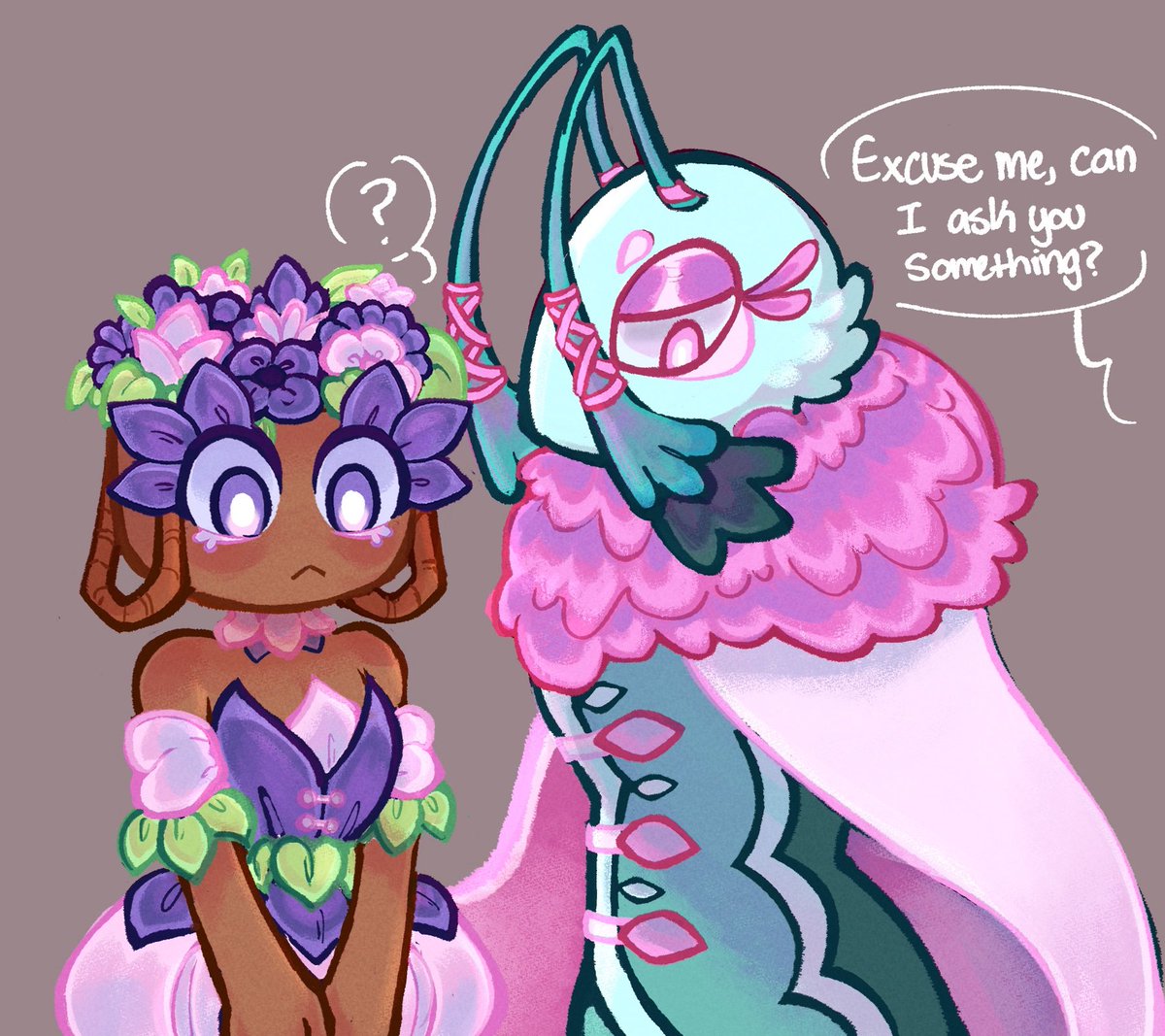 ItsANightBees's tweet image. It was just Flyte at first but I realized I hadn’t drawn Bassie in a while 💐🦋
#dandysworld