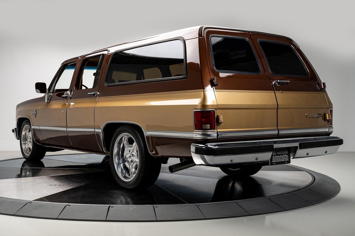 An 🇺🇸 ICON.

"The seventh-generation Chevrolet Suburban is a true American icon, blending rugged capability with family-friendly features that made it a staple for road trips and heavy-duty tasks alike. This example touts a handsome Yukon Gold and Woodlands Brown paint scheme,