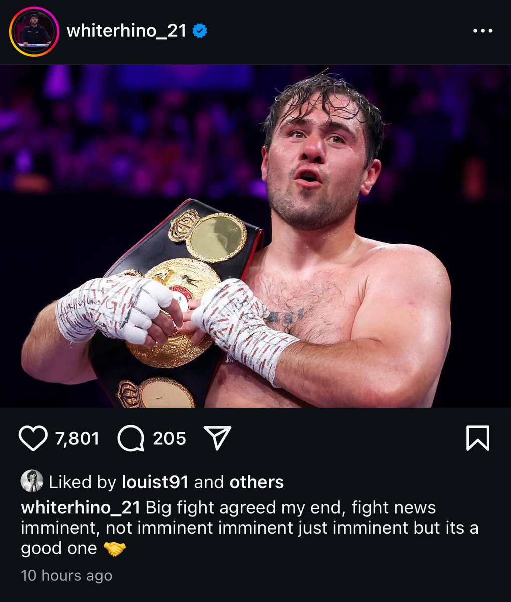 UpdateHLD's tweet image. 📲 | Louis liked boxer David Allen’s Instagram post about his recent fight win against Johnny Fisher.