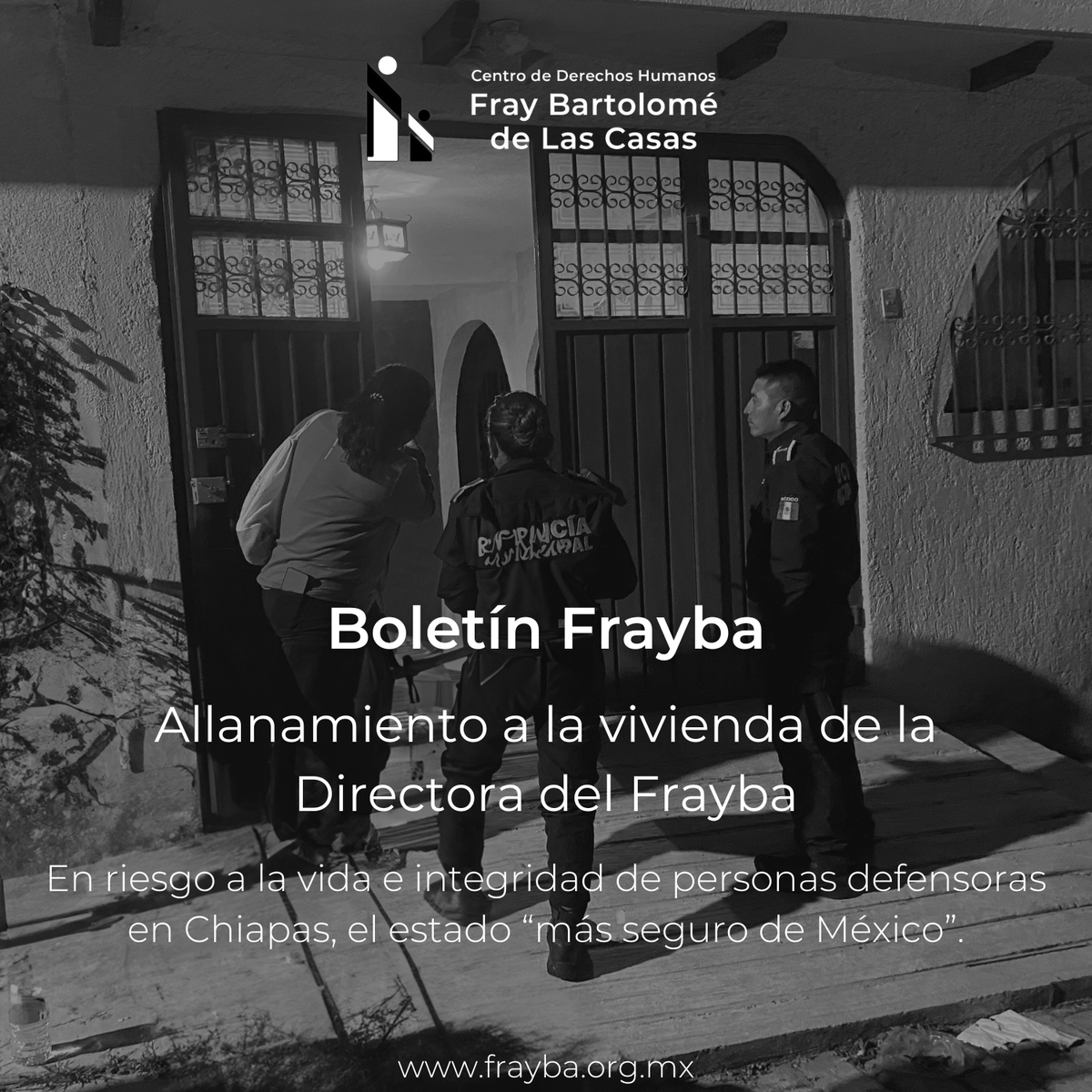 EspacioOsc's tweet photo. 🔴 Nos sumamos a la denuncia del #Frayba por el allanamiento a la vivienda de su Directora, Dora Roblero, ayer en San Cristóbal de Las Casas. Señalan que la respuesta institucional tras activar el botón de emergencia del @Mecanismo_MX fue negligente.
https://t.co/XAEJDIKELe
1/2 https://t.co/XG2ypekjp1