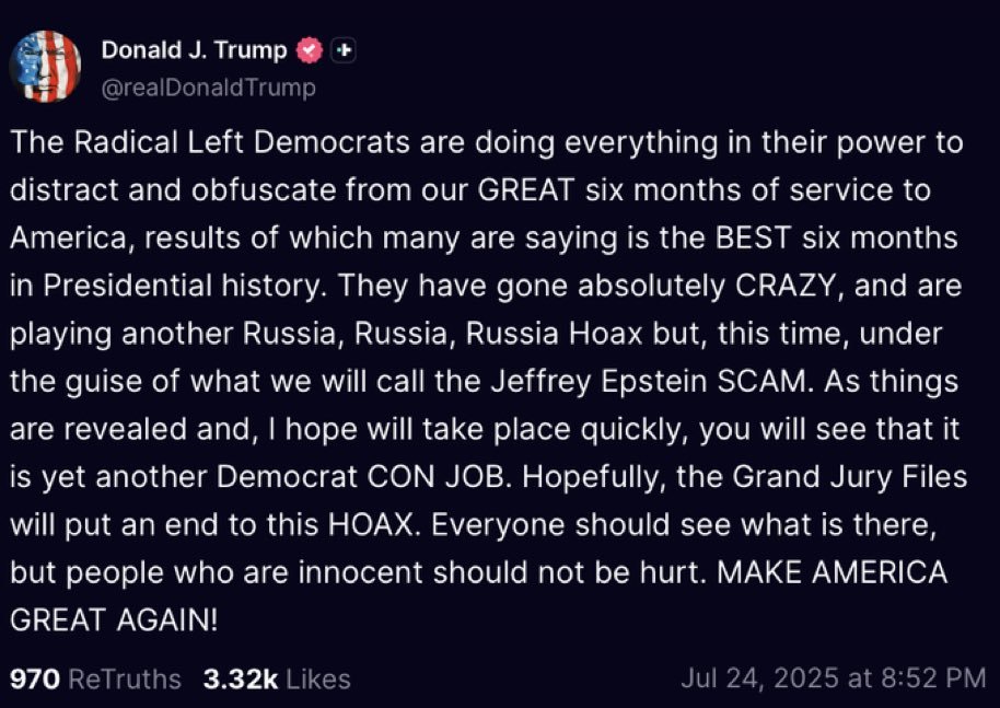 dandersen9465's tweet image. Can you see what I see, all in CAPS?
"GREAT, CRAZY, SCAM, CON JOB, HOAX, MAKE AMERICA GREAT AGAIN"!