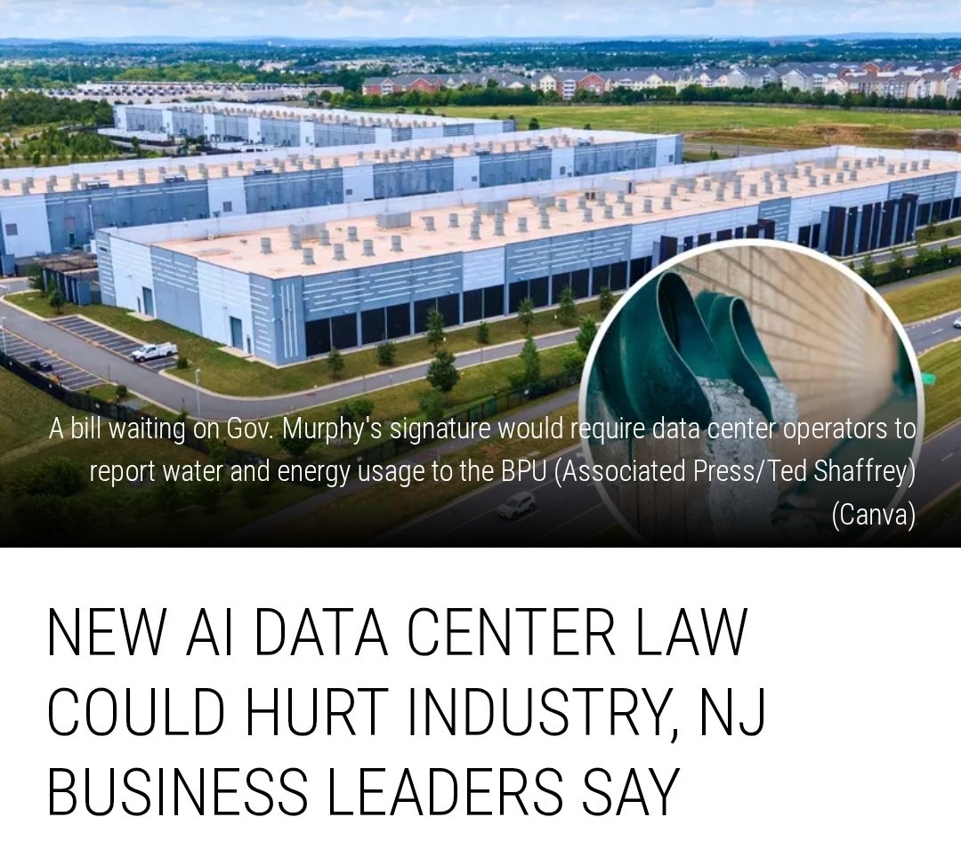 Did you know AI data centers require 300 MW of electricity, which is equal to the output of a small modular nuclear reactor and use up to 5 million gallons daily from any water source 

This will impact nearby homes and businesses
nj1015.com/data-center-wa…