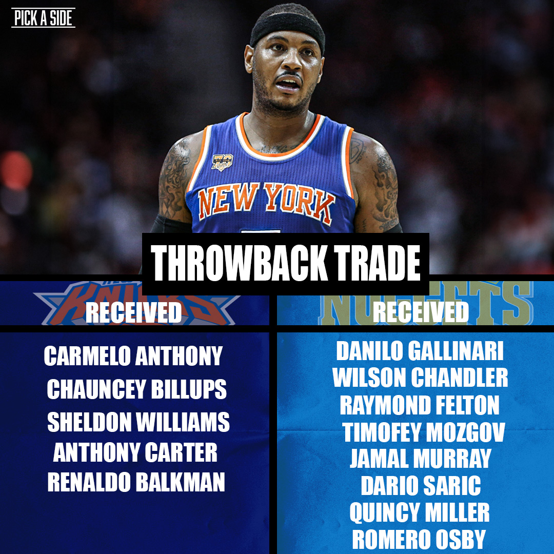 pickasidepod's tweet image. Throwback Thursday 🎞️
Starting this weekly series with the 2011 trade that sent Carmelo Anthony to the Knicks
It essentially zapped all the depth the Knicks had and the Nuggets were still good.
In hindsight, what are your thoughts on the trade? Let us know in the comments 👇