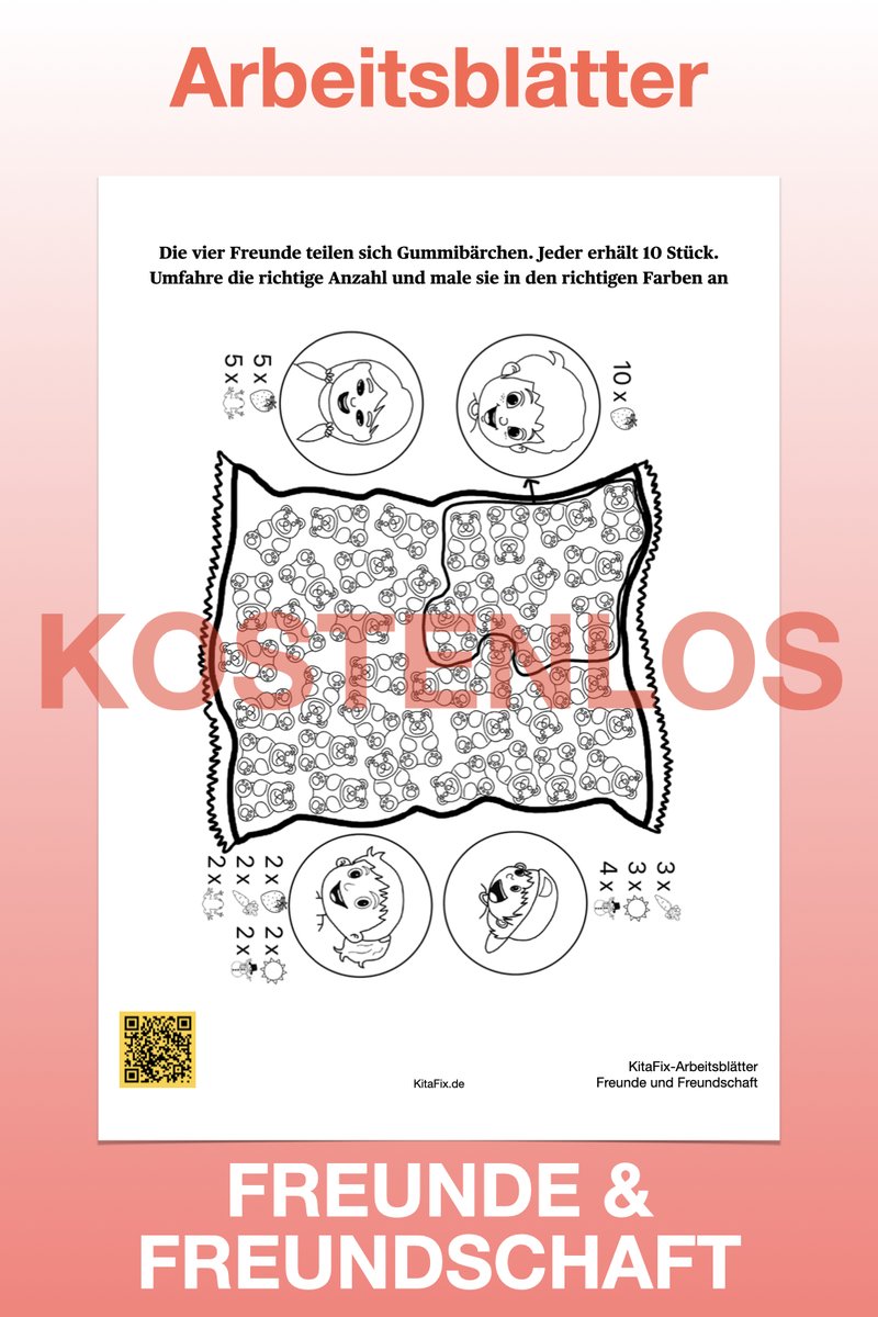 Freundschaft ist eine der grundlegendsten Erfahrungen, die ein Kind in seinem Leben machen kann. Sie ist ein unsichtbares Band, das Menschen verbindet und ihnen das Gefühl von Zugehörigkeit, Sicherheit und Vertrauen vermittelt.

KitaFix.de/kostenlos