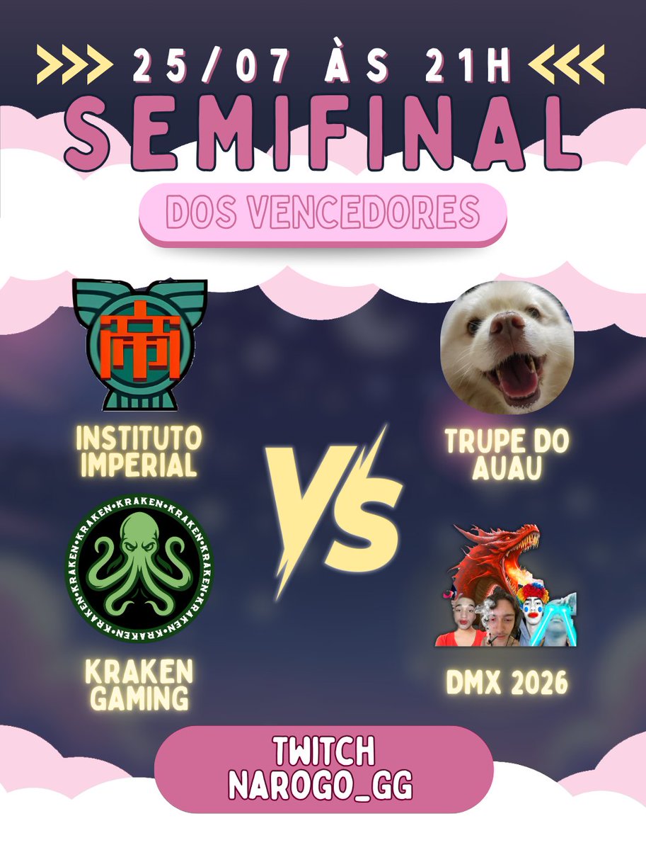 🎉 Depois de semanas intensas, chegamos à reta final da #CopaSonhos4Edição! 🎮
Hoje é dia de semifinal, e os times vão dar o sangue pela chance de disputar o título! 🏆
Tá preparado? Porque a emoção começa às 21h no canal do Narogo! 🔥
👉 twitch.tv/narogo_gg

Não perde, hein!