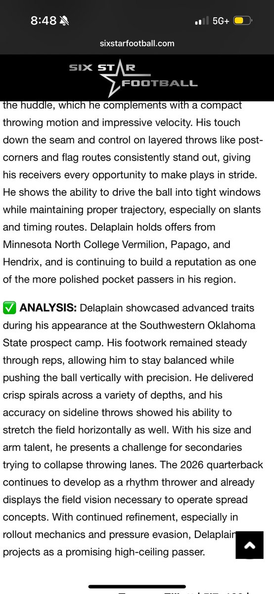Phoenix Delaplain (@phoenixd2026) on Twitter photo Thanks for the write up <a href="/sixstarfootball/">Six Star Football | PLUS+</a> had a great time learning and competing <a href="/SWOSUFootball/">SWOSU Football</a> Thanks for the write up <a href="/sixstarfootball/">Six Star Football | PLUS+</a> had a great time learning and competing <a href="/SWOSUFootball/">SWOSU Football</a>