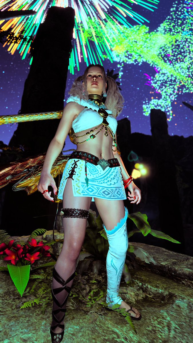 今回はサブキャラの女性もありきたりですが、重ね着を…(笑)
#踊火カーニバル
#モンハンワイルズ 
#モンハン重ね着