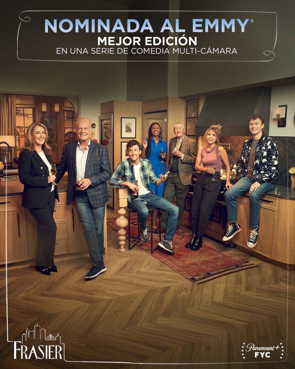 ParamountPlusMX's tweet image. ¡Avisen al Señor Crane, hay que reunir a la familia! 🤩
¡Felicidades a Frasier por su nominación al Emmy por Mejor Edición en una Serie de Comedia Multi-Cámara! 🥳
#Frasier #ParamountPlus #Emmys