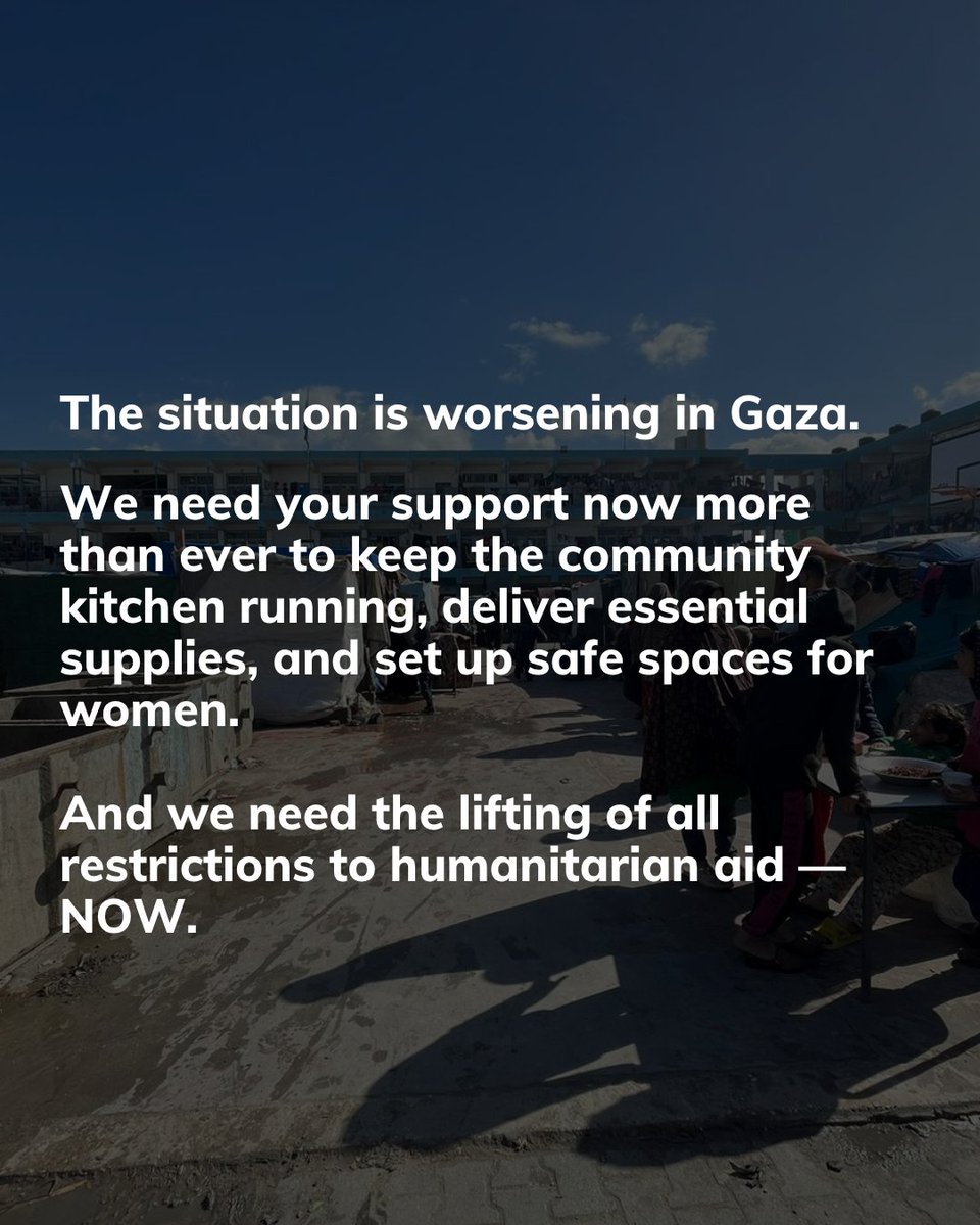 🚨 Update from Rafah, Gaza:
Children are collapsing from hunger. Families are fleeing on foot with no food or water.
Our partners are still serving — but under immense strain.

Help us provide food, supplies &amp; safe spaces: giving.womenforwomen.org/page/FUNYBCKKQ…

#Gaza #HumanitarianAid #ActNow