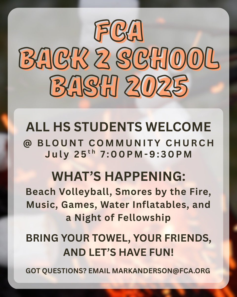 It’s almost that time!!! Looking forward to seeing everyone Friday night at Blount Community Church 7-9:30 for a great night of fun!!