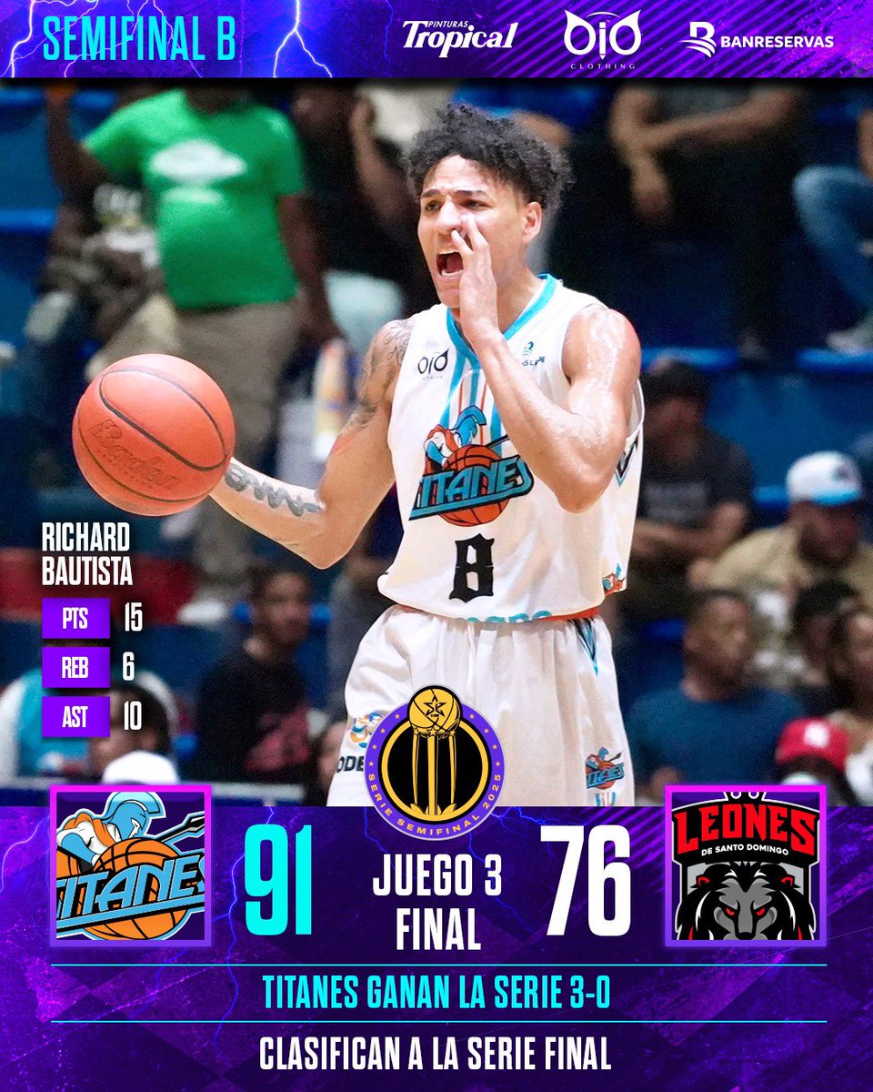 lnbrd's tweet image. ¡Titanes aplicaron limpieza profunda! Se fueron en escoba limpia y completan la barrida 🧹🔥
#LNB #LaSuperLiga